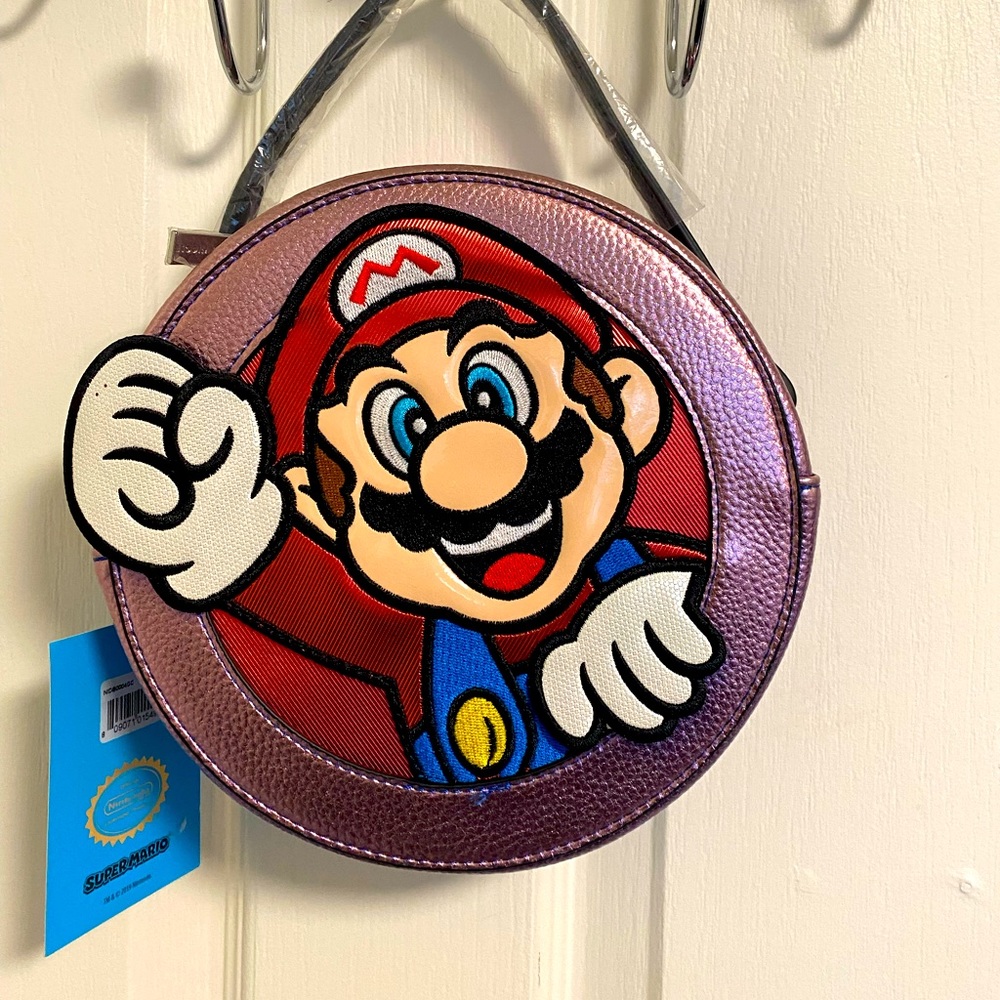 Danielle Nicole Iridescent Pink Super Mario Circle Crossbody Bag